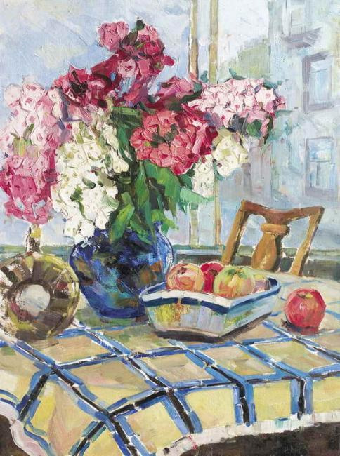 «Натюрморт із флоксами». 1995. Картон, олія